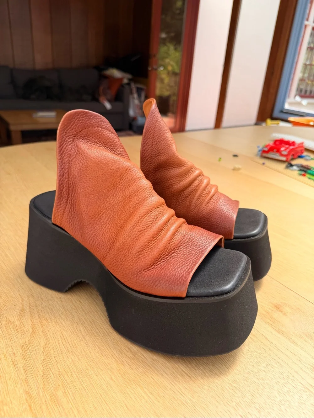 Women’s Brown Platform Slide Sandals